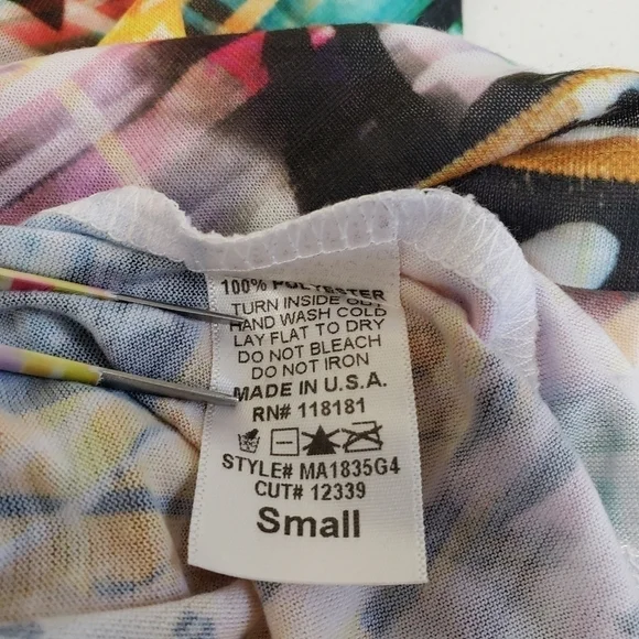 B.L.E.U. Womens V-neck Embellished Peace Top Bleu Size Small - Picture 5 of 5